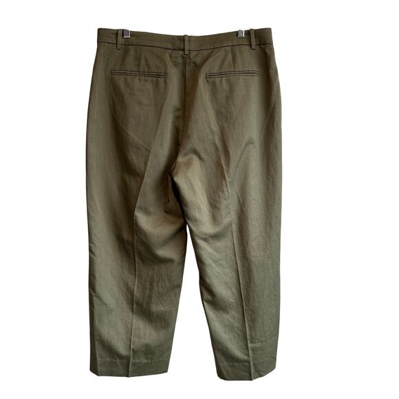 Banana Republic Seahaven Straight Italian Cotton Linen Pant Olive Green 14 - Picture 5 of 11